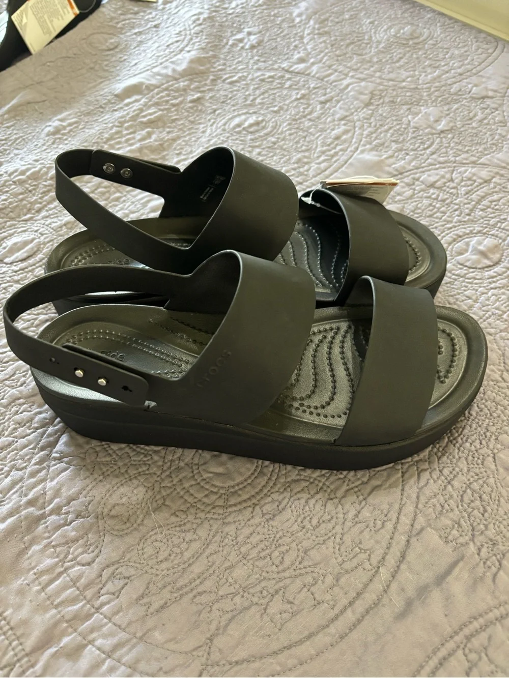 CROCS Women’s Black Dual-Band Slingback Sandals